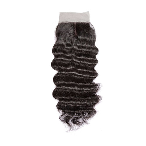 Zijde Basis Sluiting Midden Deel 4 &quot;x 4&quot; Braziliaanse Natuurlijke Wave Stijl Met Natuurlijke Kleur Remy Haar